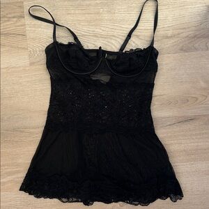 Black Lace Camisole Top